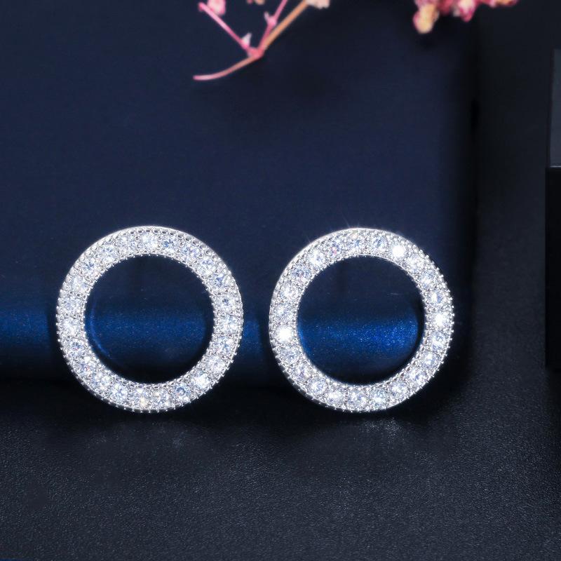 E0269 Pin Earrings Micro-Inlaid Zircon Fresh Stud Earrings Trinket