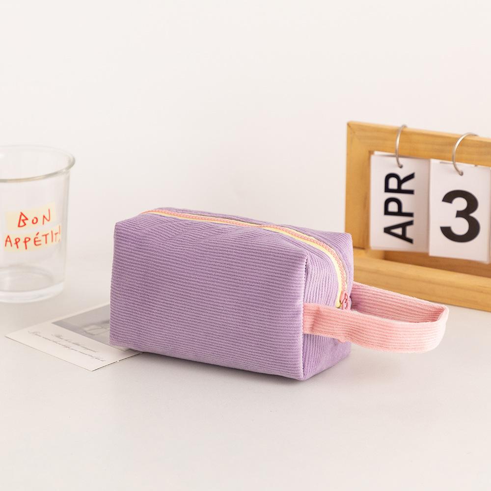 Handheld Corduroy Makeup Bag Case Women Cosmetic Bag Large Capacity Lipsticks Mobile Phone Pouch Toiletry Bag Travel Organizer