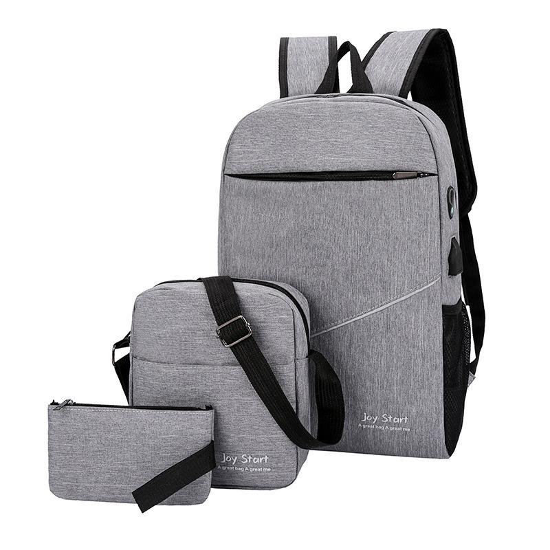 3pcs/set Men's Backpack Male USB Charging Laptop Backpack Women Travel Backpacks Schoolbag Men Shoulder Bag Sets Bags 3 Pieces