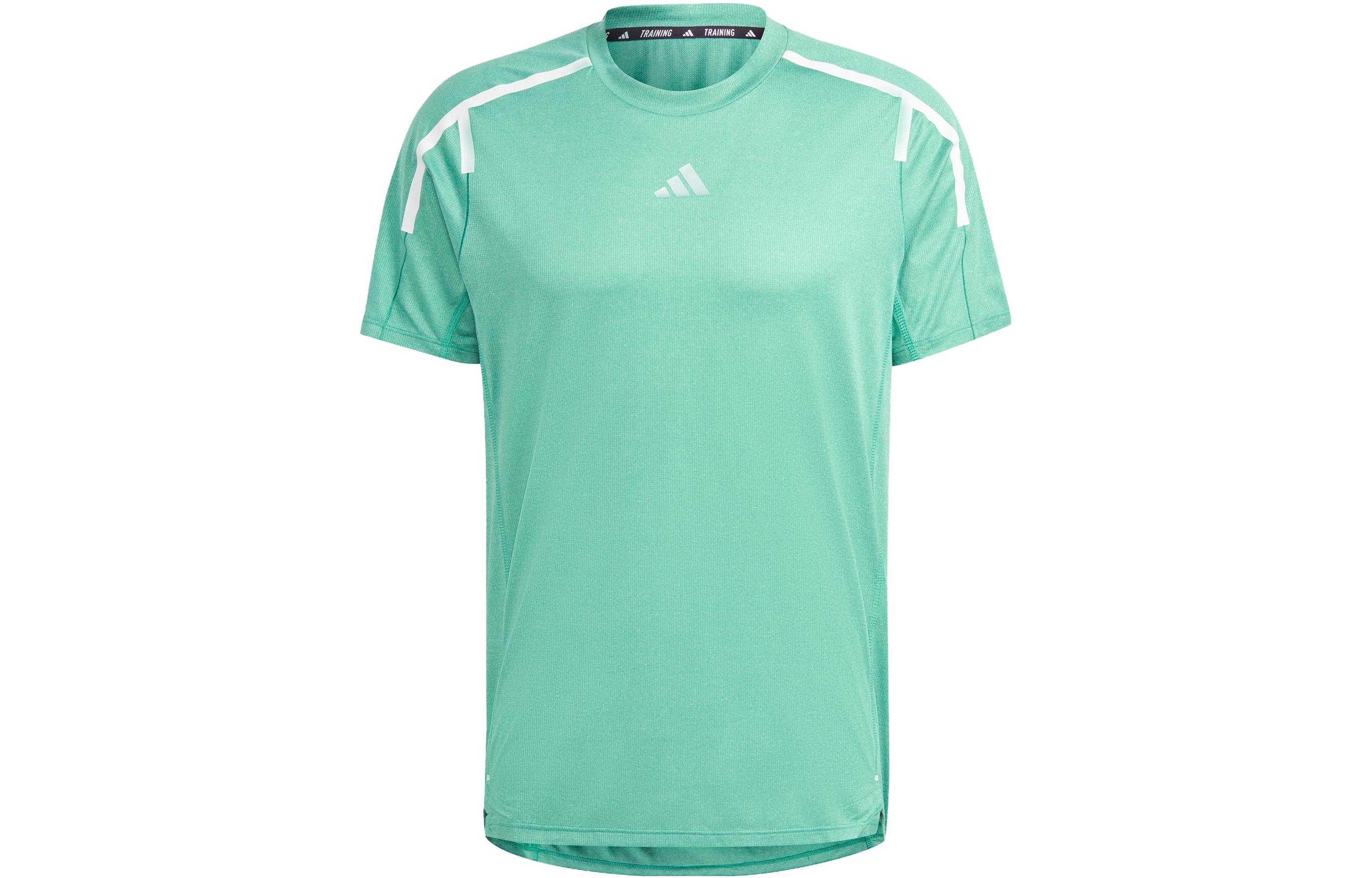 Adidas T Shirts Men s Lawn Green Crew Neck Moderate Straight Fit Lawn Green|L