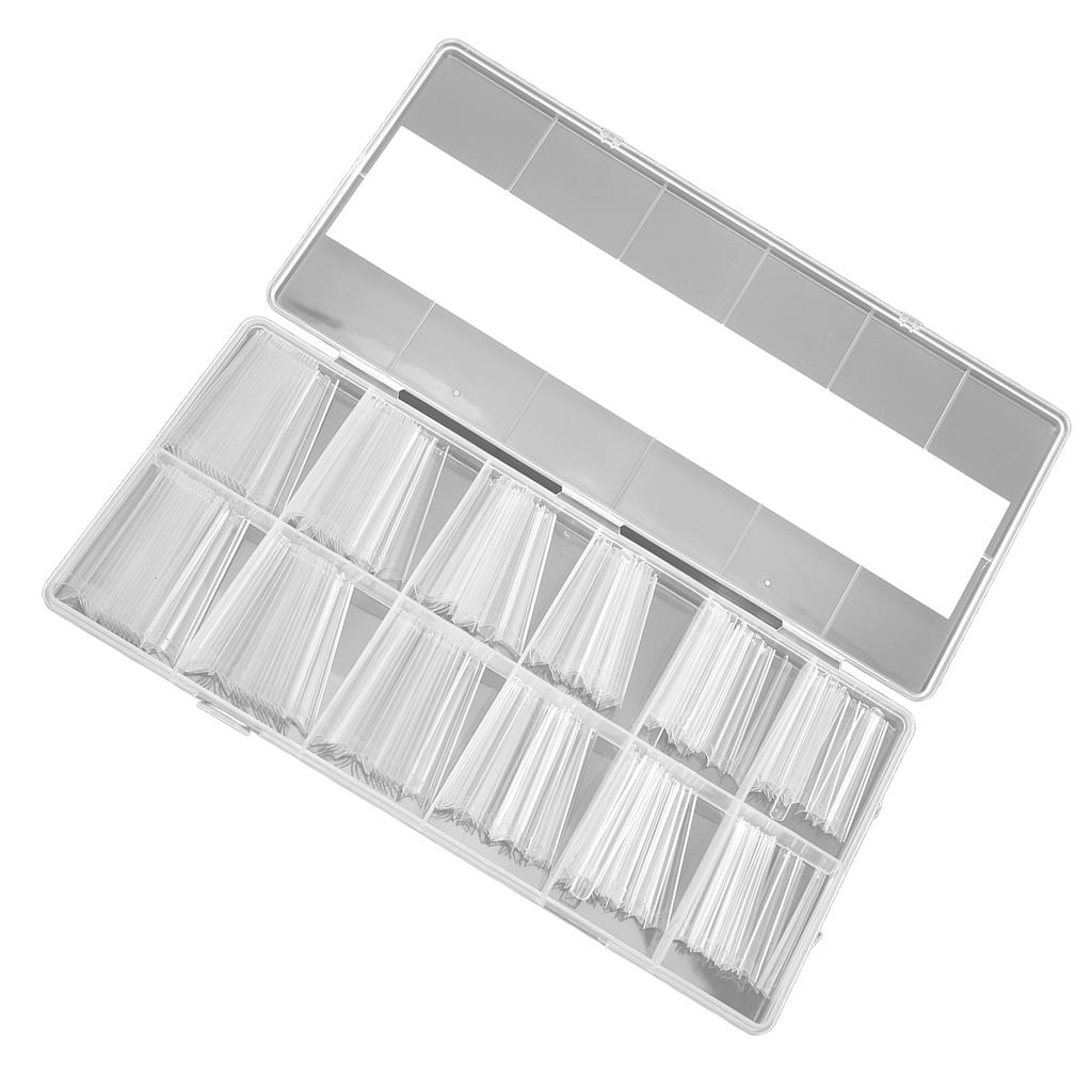 240pcs Long Fake Nail Professional Home Salon DIY Transparent Full Cover Nail Tip for Nail Artist Novice