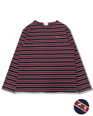 DEVERRMAN Boat Neck Striped T-Shirt (Burgundy)