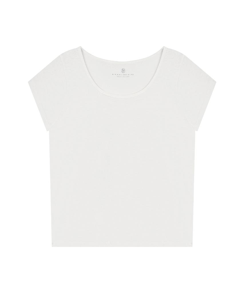 Siyajyu Sitp5286 Cap Sleeve Slim Short Sleeve T-Shirt_White