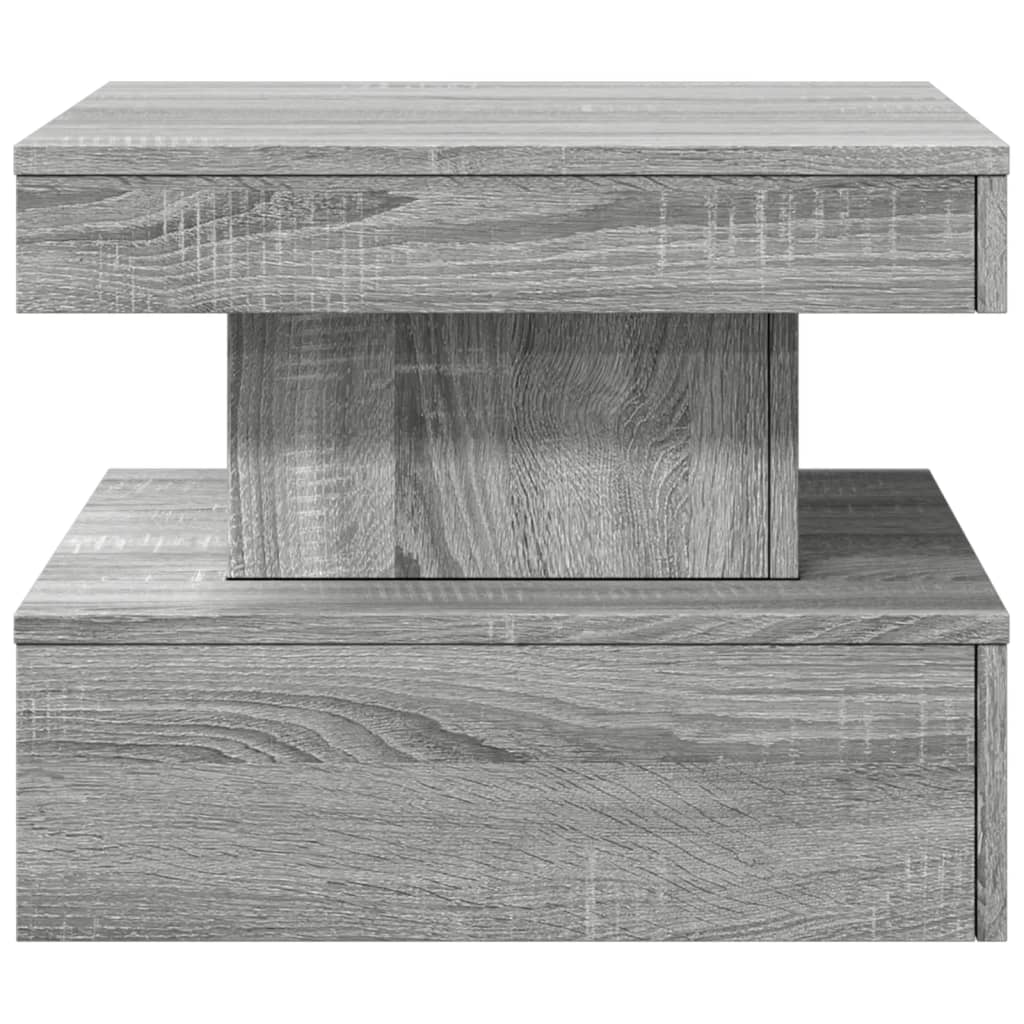 Coffee Table with LED Lighting, Grey Sonoma Oak, 50x50x40 Cm