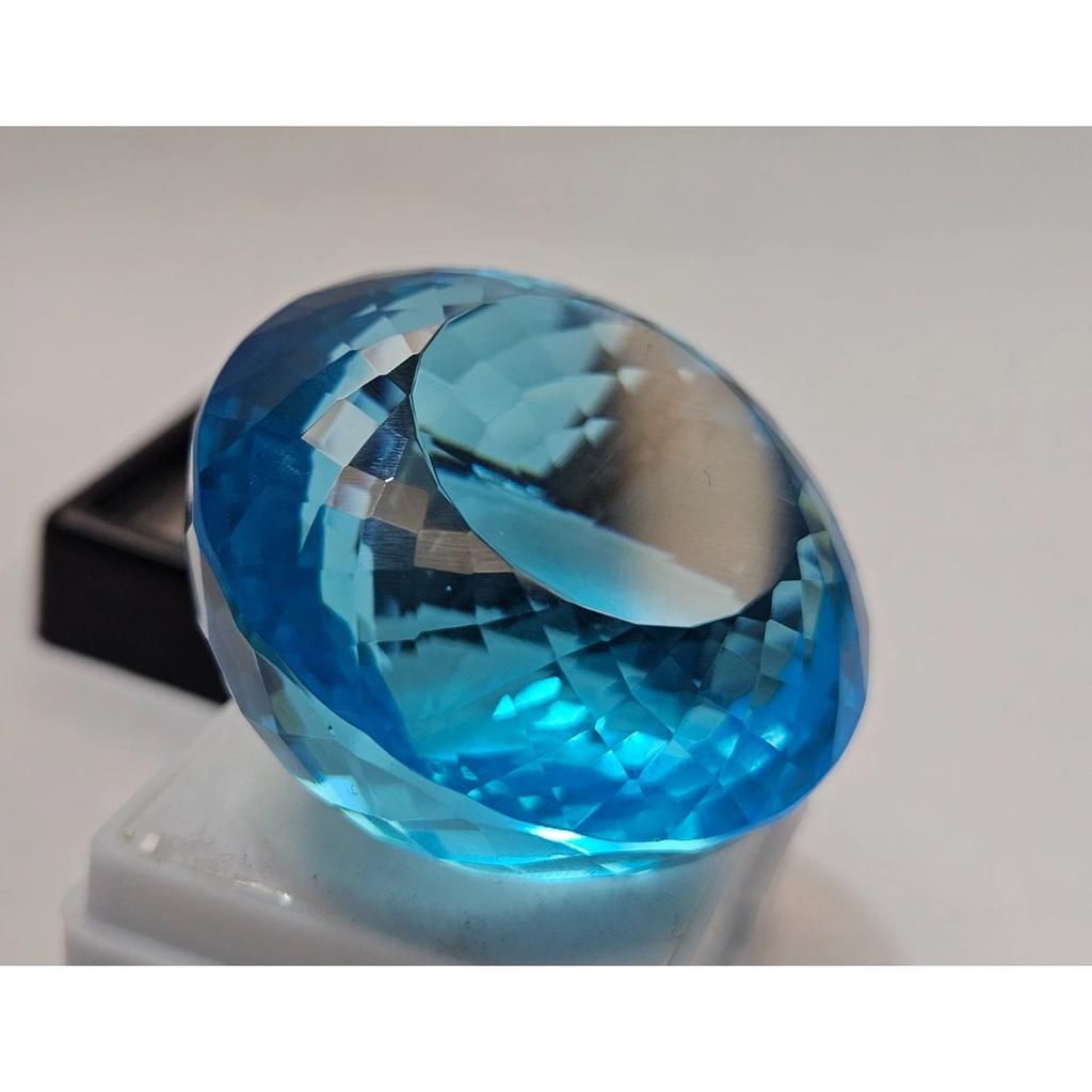 Swiss Blue Brazilian Topaz 150 Ct Round Cut Fabulous Certified Loose Gemstone