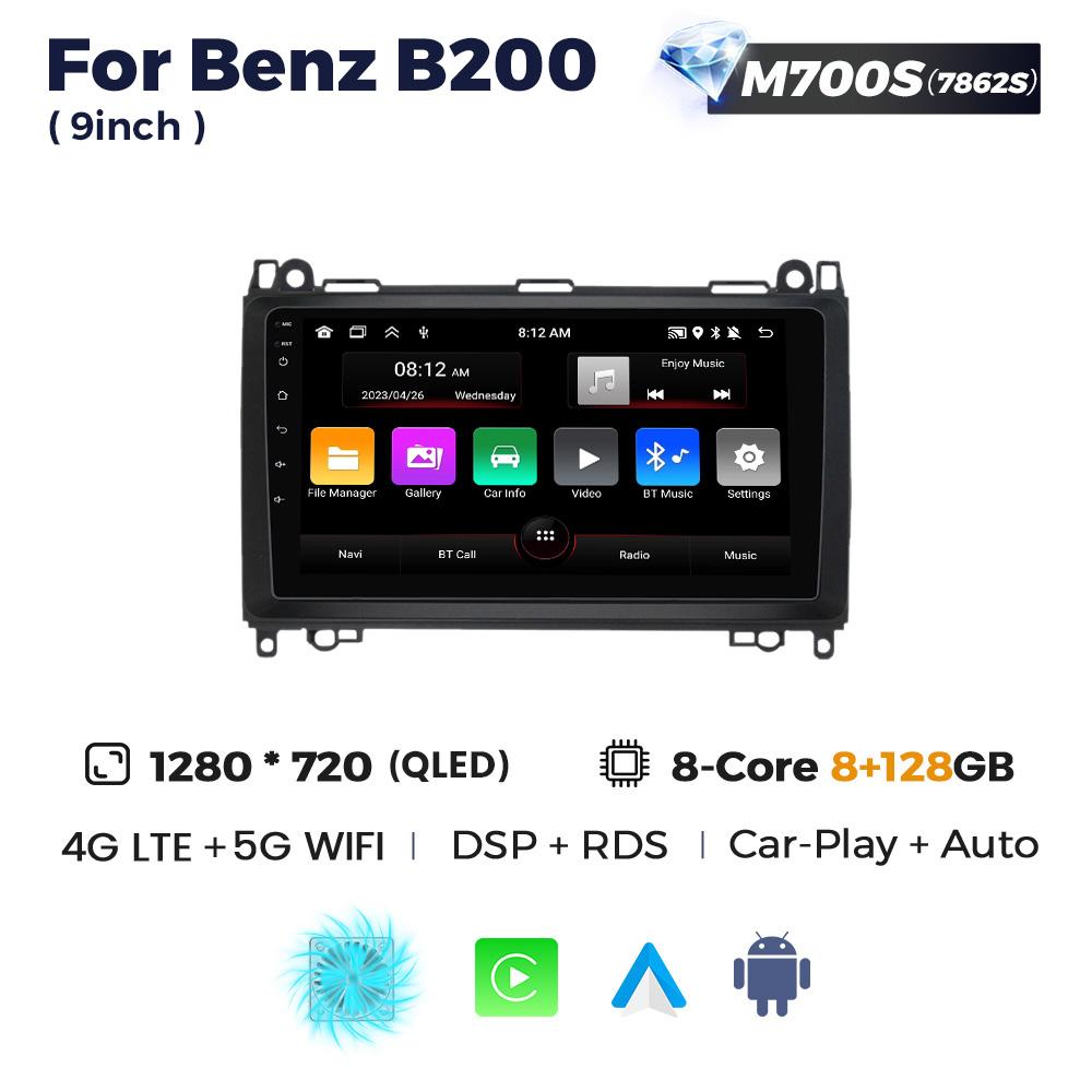 8+256G Android Car Radio Player For Mercedes Benz B200 A B Class W169 W245 Viano Vito W639 Sprinter W906 GPS Intelligent Systems