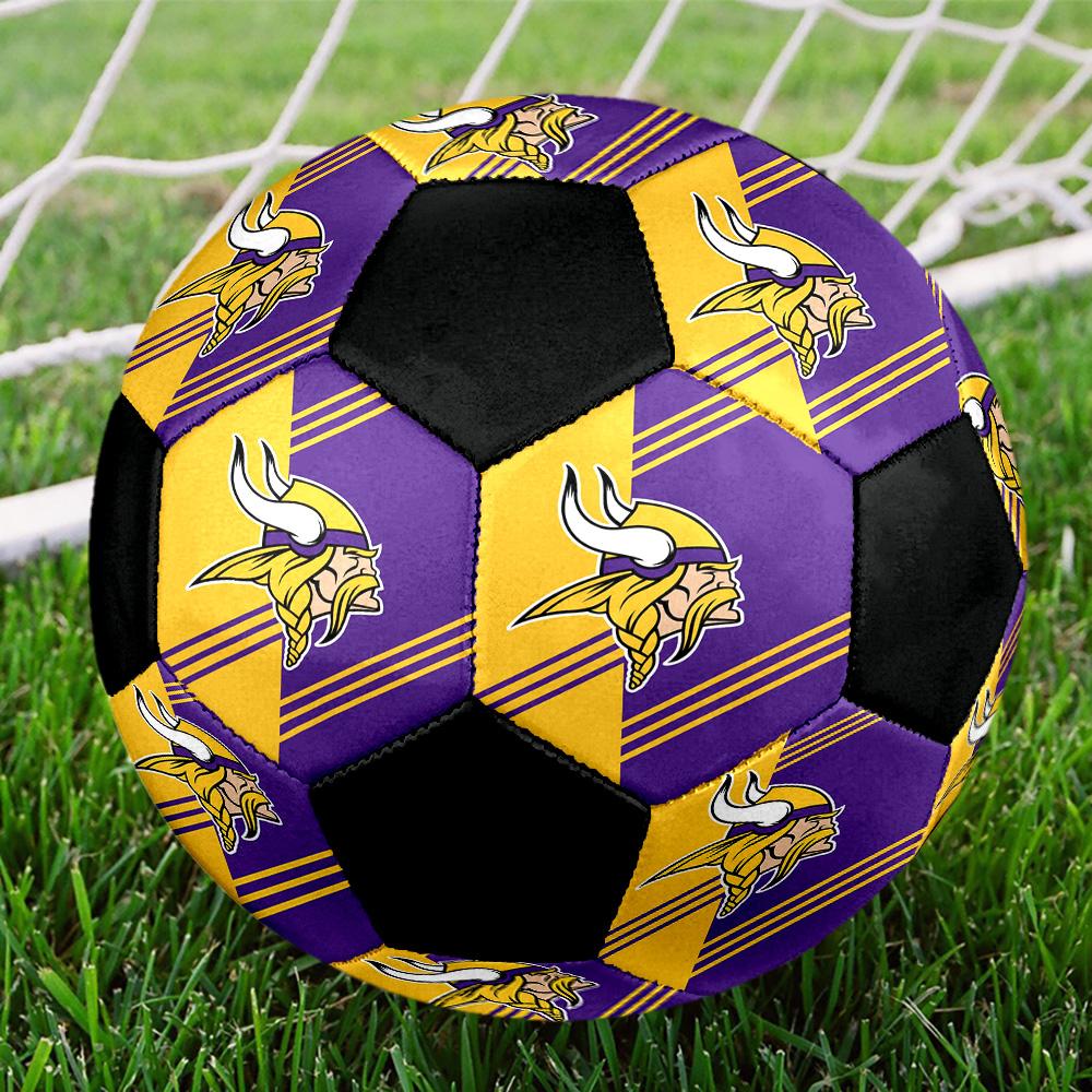 Minnesota Vikings Indoor Soccer Ball Colorful All Ages Size 5 Machine Stitched PVC Competition Ready Durable High-Bounce