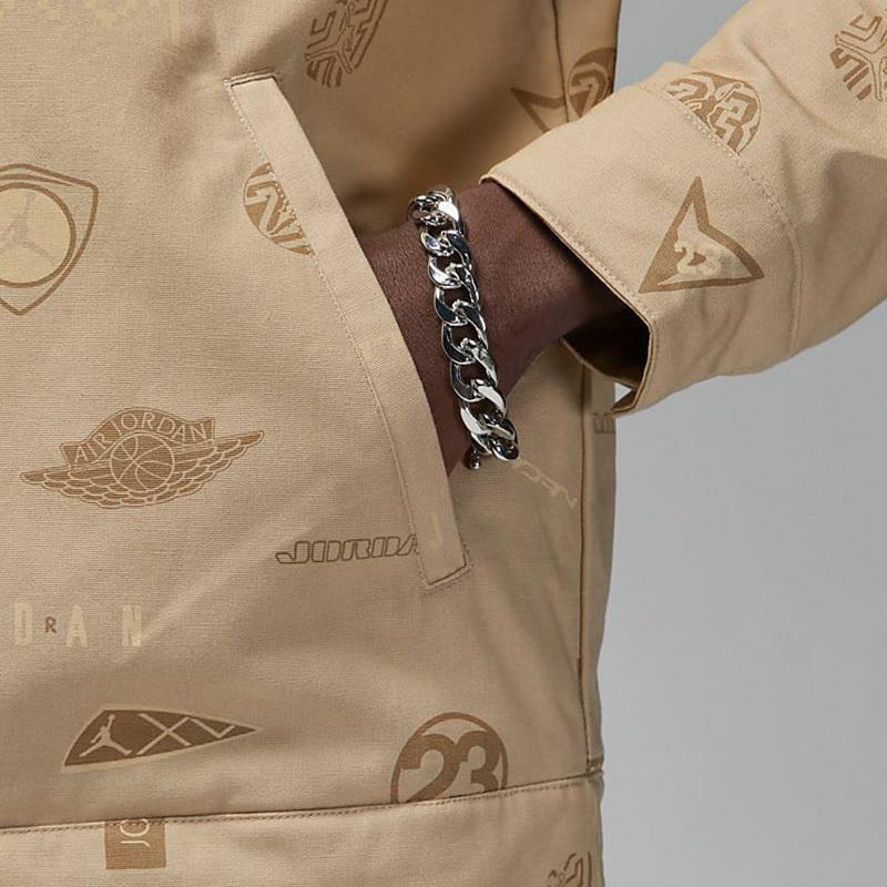 Jordan Printed Woven Sports Jacket Men Outerwear Desert-Yellow DV7564-254