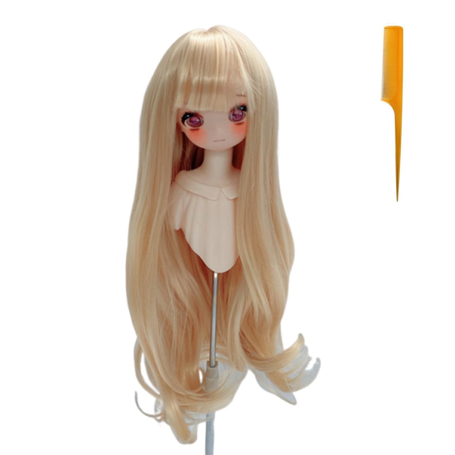 

Парик для куклы для прямых термостойких дюймовых голов DIY Аксессуары для волос куклы 1/3/1/6 BJD/SD куклы, Кудрявый, Длинный, Волосы, (180°C), 8-9 (21-24см