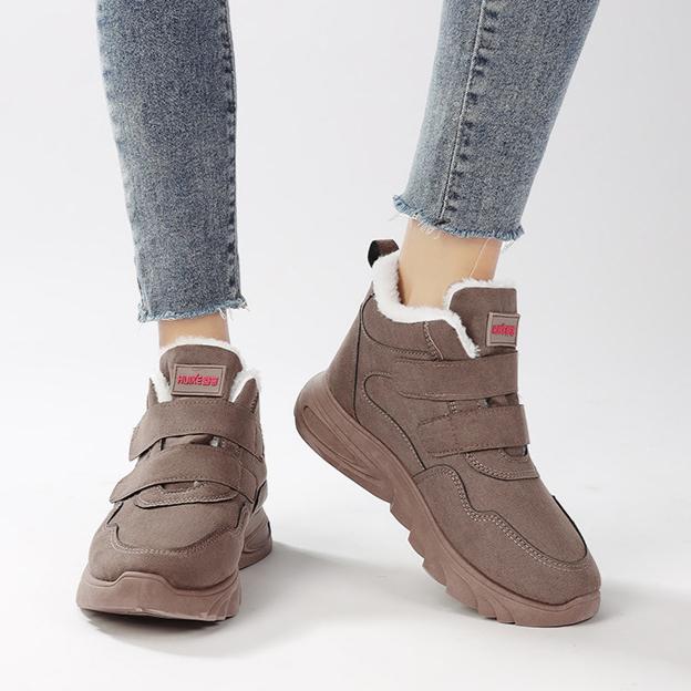 Winter Women Vulcanized Shoes  Lace Up  Snow Boots Casual All Match Wedge Sneakers