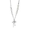 Stylish Star Pearls Bowknot Pendant Necklace Zinc Alloy Dainty Chain Clavicle Chain Charm For Daily Wear Evening