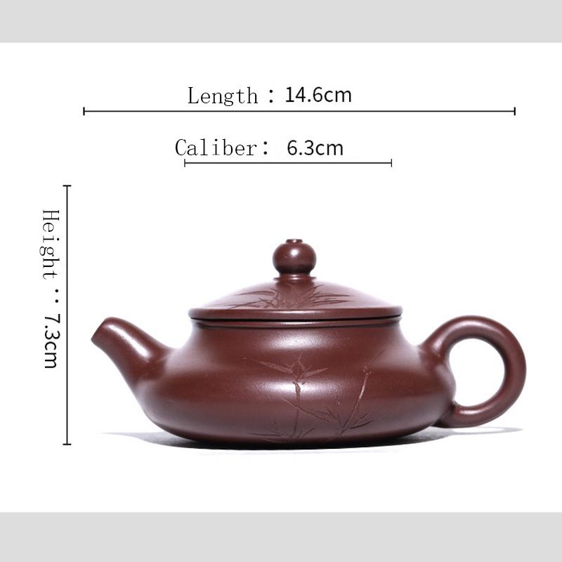 

200 мл оригинальный чайник из фиолетовой глины с фиолетовой глиной, чайник из бамбуковой шляпы ручной работы из бамбука с тенями 200ml коричневый