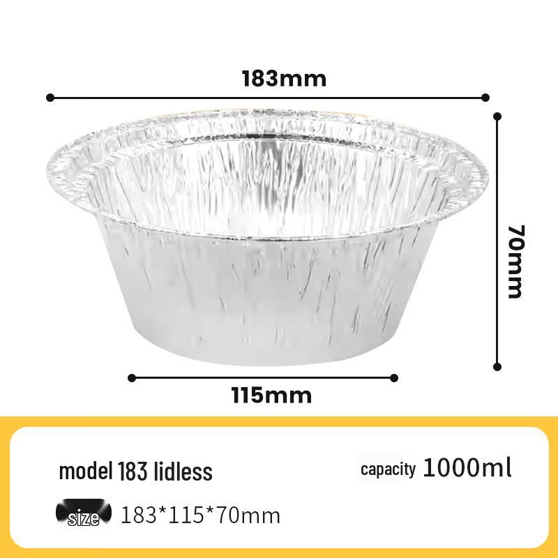 ZISIZ Round Disposable Tin Foil Bowl Set with Aluminum Lids