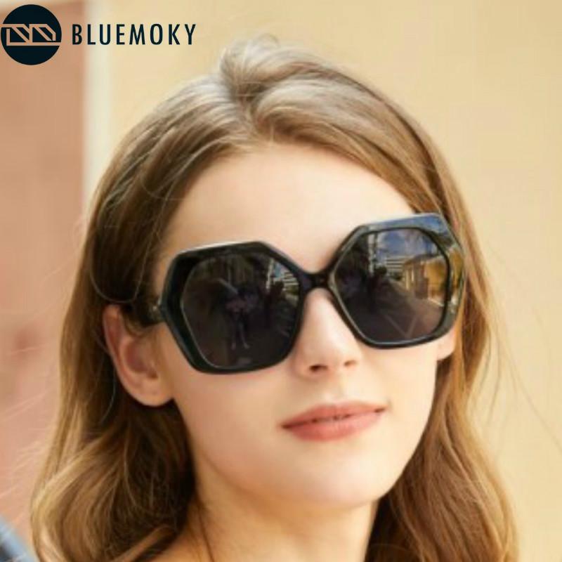 BLUEMOKY Retro Oversized Hexagonal Sunglasses for Women 100% UV400 Protection