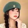 Y2k Painter Berets Thin Beanie Cap Casual Hollow Knitted Beret  Summer and Autumn