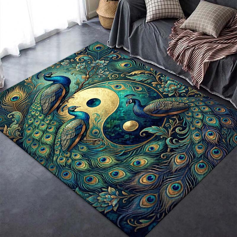 2025 New Peacock Carpet Rug for Living Room Bedroom Home Sofa Decoration,Kids play Non-slip Floor Mat119