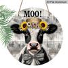 2D Flat 1pc, 8x8 in, Rustic Cow "Moo Y'all" Aluminum Metal Sign, Printed Artwork, Farmhouse Wall Decor, Home & Garden, Kitchen, Bar, Garage, Shop