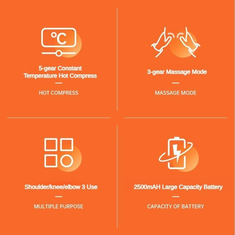 5W Constant Temperature Heating Vibration Massager Knee Joint Hot Compress Therapy Device Household Protable Electric Knee Protection Instrument