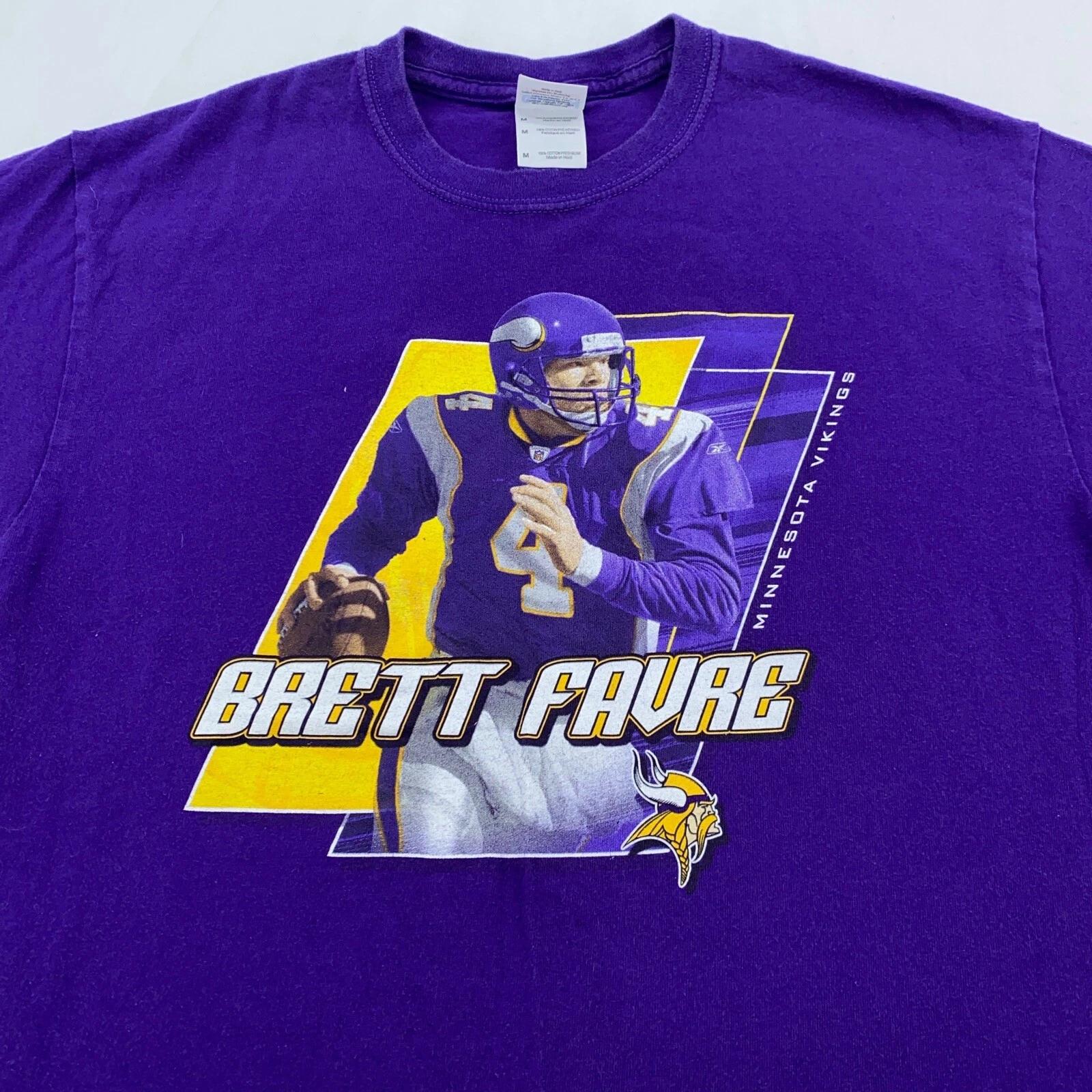 vintage MINNESOTA VIKINGS BRETT FAVRE T-Shirt MEDIUM football NFL soft 2XL
