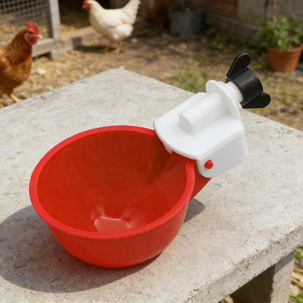 8pcs Chicken Water Cups with Mounting Hole Opener Chicken Feeder Cups Chick Feeder for Duck Chicks Goose Turkey Bunny and Bird