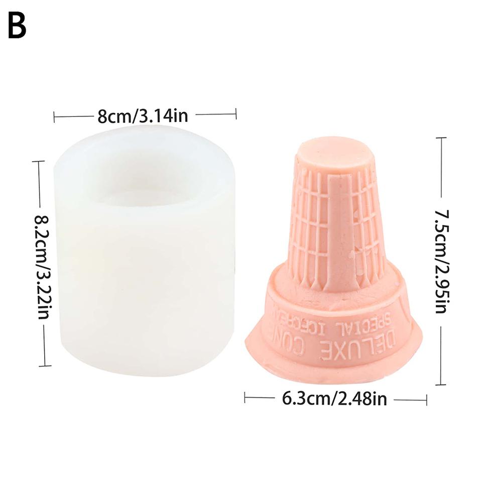 Ice Cream Silicone Candle Mold DIY Aromatherapy Soap Plaster Wax Making Ice Cream Cone Fondant Dessert Cake Baking Mold