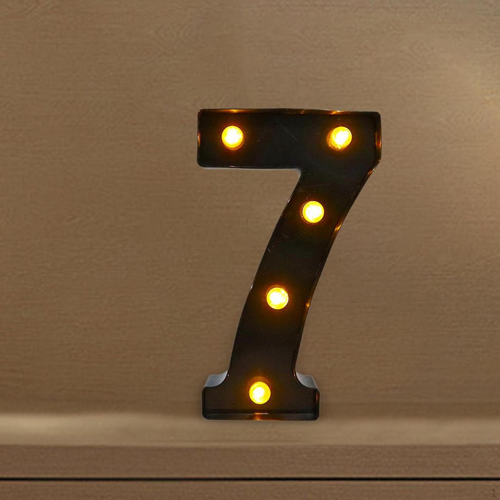 Light up Number Sign Marquee Lamp Cafe Wall Engagement Night Outdoor Home Warm White