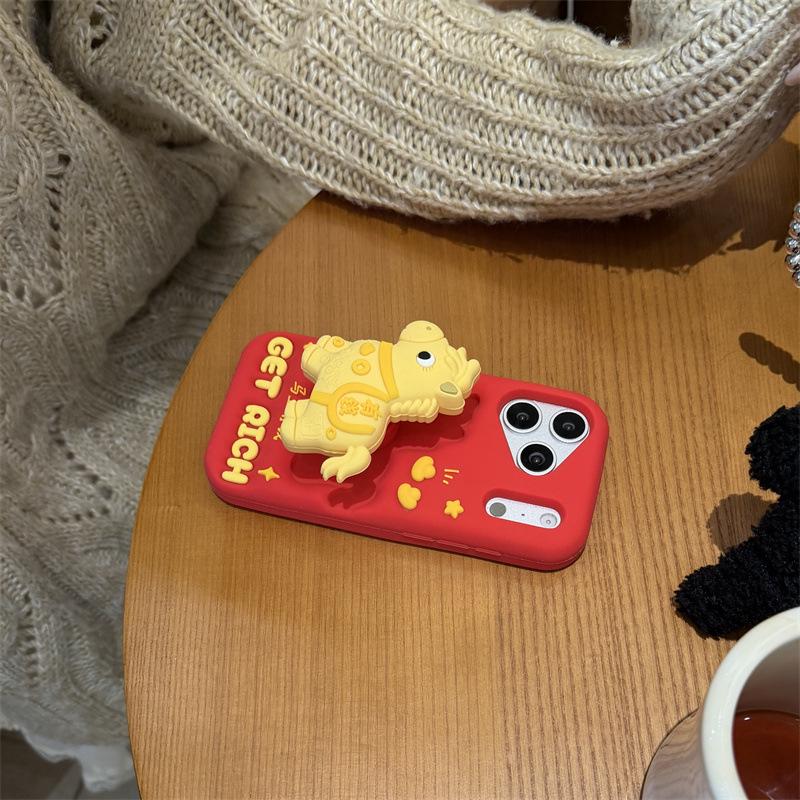 Bracket Gold Mount Drop-Proof Phone Case for iPhone 14/13/12 and Apple 17/16/15 Pro Max.