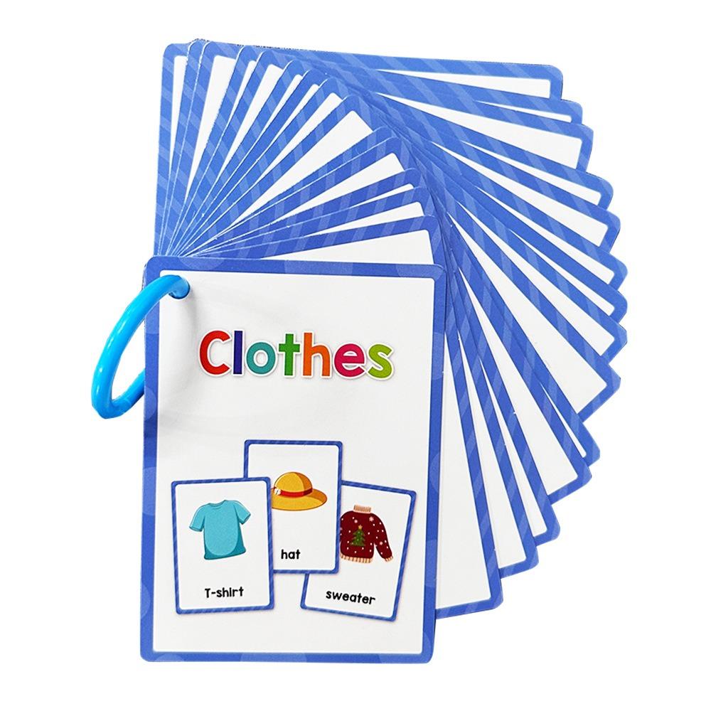 Montessori Flashcards Early Educational Double Side Vocabulary Cards Toddler Teaching Aids English Vocabulary