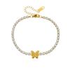 Gold Butterfly Zircon Tennis Bracelet For Women Dainty Jewelry
