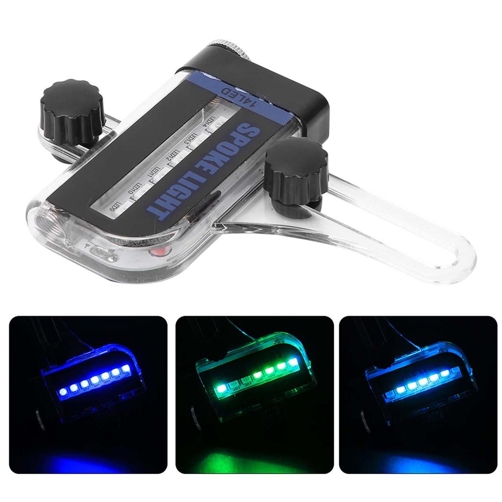 Bike Dual Side 14LED RGB Spoke Light Wire Lamp Accessory for Mountain Bicycle