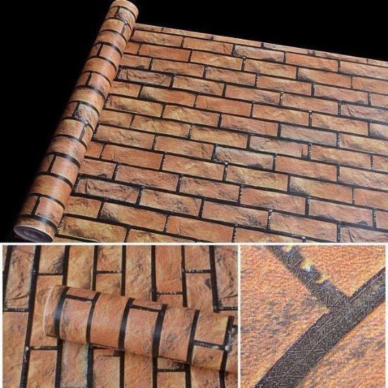 Brick Wallpaper Peel And Stick For Bedroom Faux Brick Kitchen Cabinets Home Decor Wall Stickers Papel De Parede Stickers Muraux