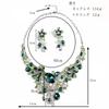 [KK Solis] Orchid Motif Earrings & Necklace Set with Marquise & Teardrop Crystals - Perfect for Concerts, Dance Performances, Recitals,