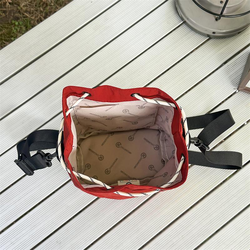 Shoulder Bag Unisex Drawstring Beveled Mobile Phone Bag Outdoor Messenger Bag