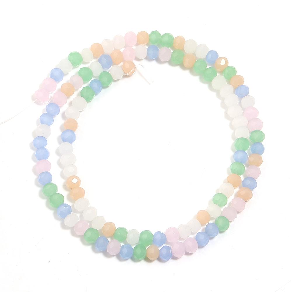 1 Strand 3x2mm Faceted Crystal Beads AB Mixed Color Glass Loose Spacer Bead For Jewelry Making DIY Necklace Bracelet Accessories
