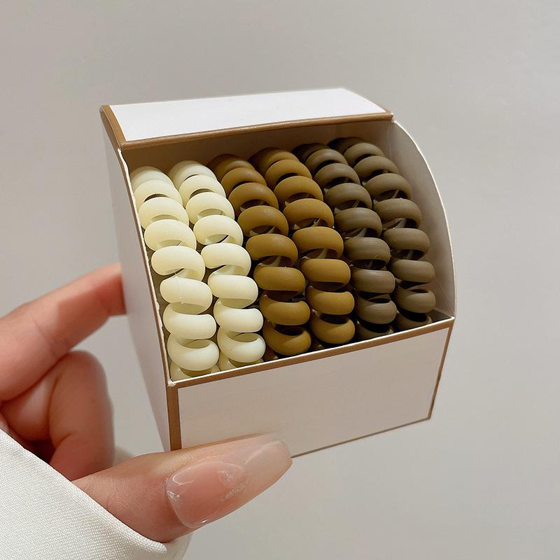 6 sztuk matowych gumek do włosów z drutu telefonicznego – wytrzymałe, bardzo elastyczne gumki dla kobiet