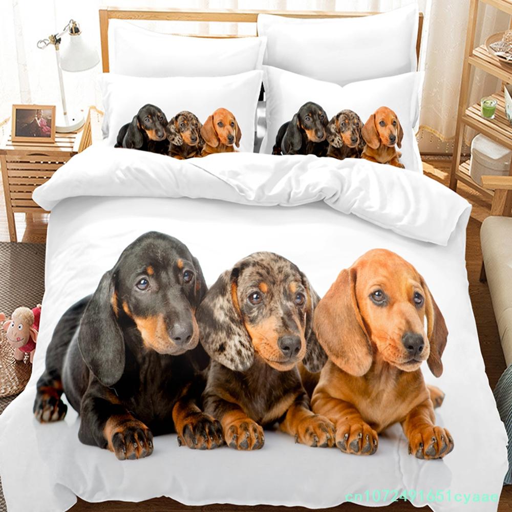 2014 Cute Dog Bedding Set Single Twin Full Queen King Size Pet Dog Bed Set Teenager Bedroom Duvetcover Sets 3D Print 037