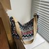 Simple and Stylish Canvas Shoulder Bag with Adjustable Strap, Stitched Embroidery, Foldable and Spacious