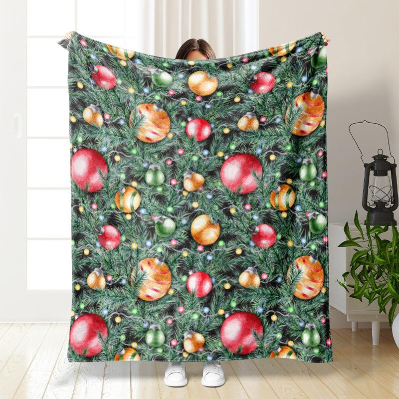 3D Christmas Elk Theme Flannel Throw Blanket Soft Lightweight Warm for Living Room Bedroom Bed Sofa Couch Kids Adults Gifts