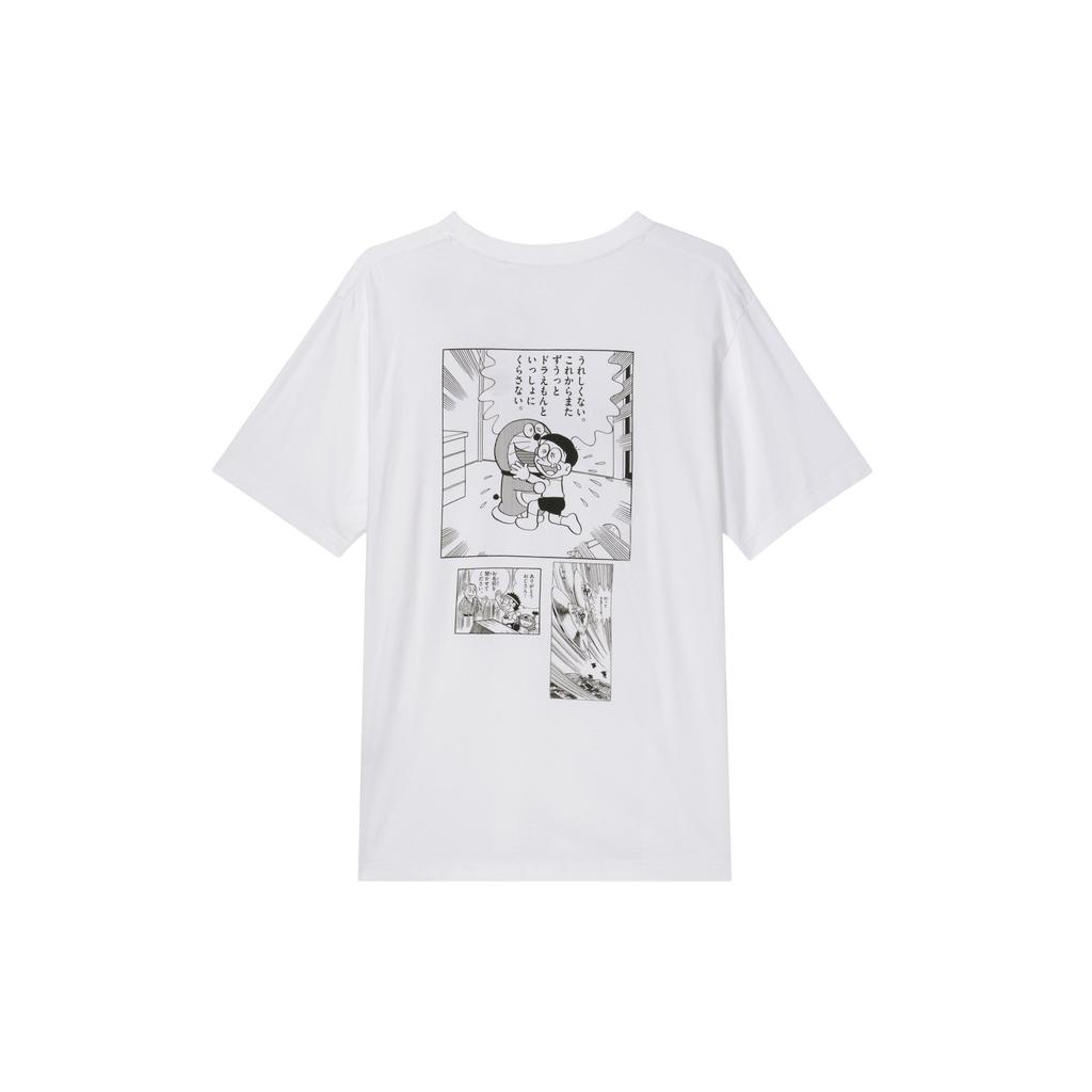 Uniqlo X Doraemon Collaborazione SS24 Moda Versatile Girocollo Pullover T-shirt a Maniche Corte T-shirt Unisex Bianca UQ471660000