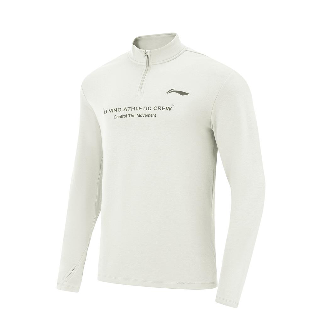 Li-Ning Comfortable Casual Minimalist Stand Collar Letter Print Breathable Sports Long Sleeve T-Shirt Men Tops ATLV273-1