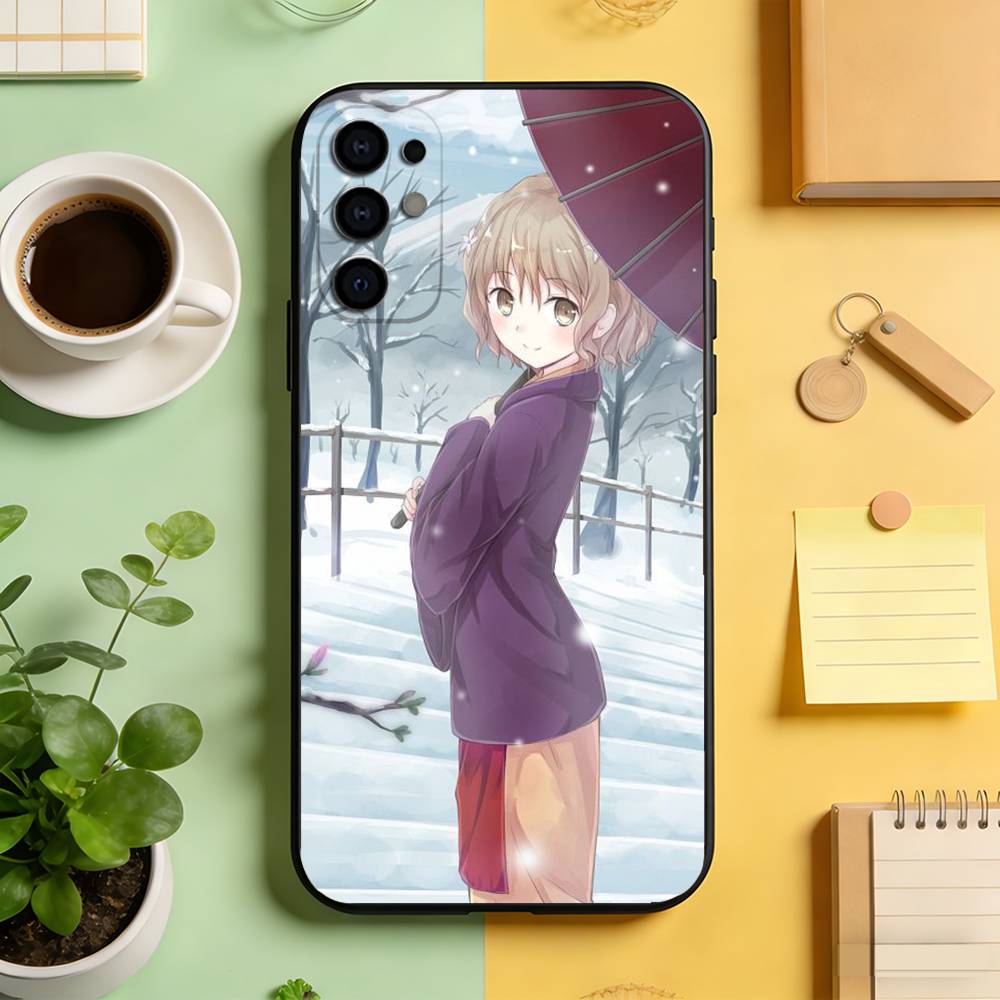 

Hanasaku Iroha Phone Case Black Silicone Soft For Samsung S25,S24,S21,S22,S23,S30,Ultra,S20,Plus,Fe,Lite Samsung S20plus5G