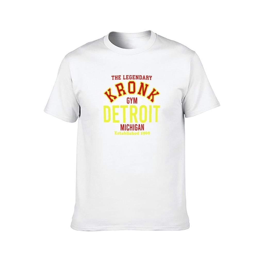 Krónk Gym Détroit Gym T-Shirt Man T Shirts for Men Casual Men T Shirt Cotton 100% T-Shirt