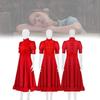Stunning Pearl Red Dress Costume For Horror Movie Fans Perfect For Halloween Cosplay Events