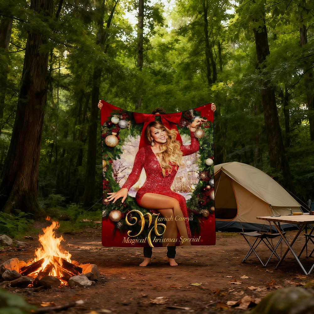 Sängerin M-Mariah C-Carey Merry Christmas Decke Super Warm Bequem Plüsch Überwurfdecke Kind Zuhause Sofa Schlafzimmer Geschenk