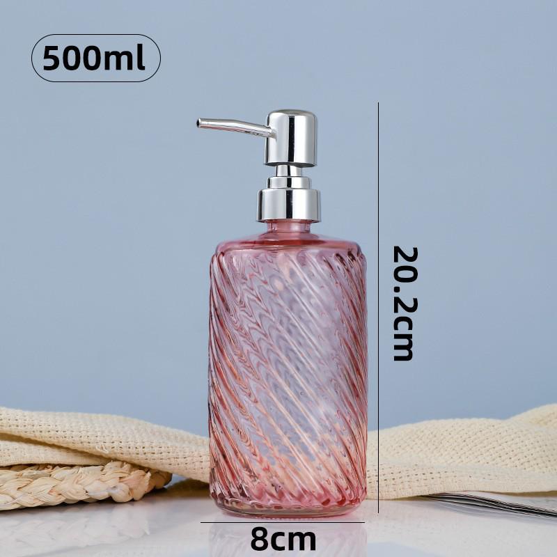 500ml European Style Refillable Glass Pump Bottle for Soap, Shampoo, Conditioner, or Shower Gel