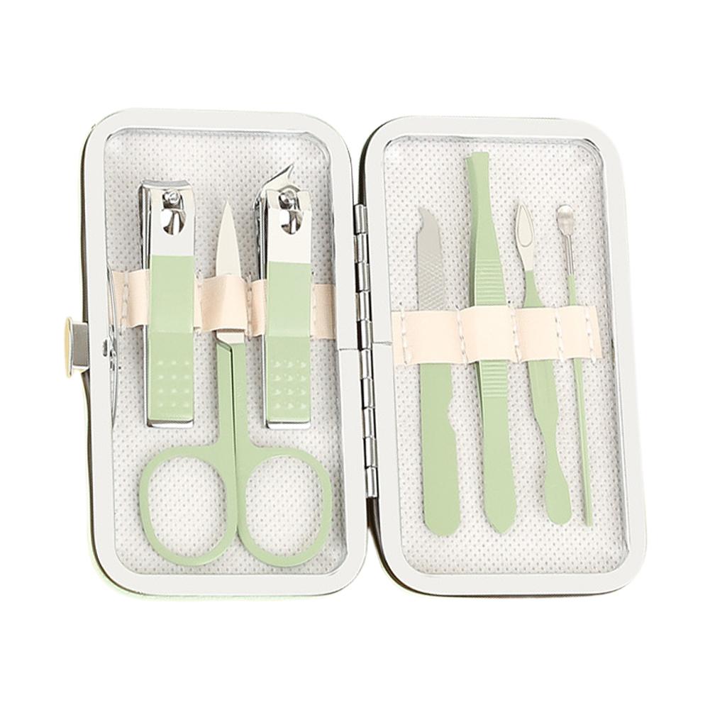 Stainless Steel Nail Clippers Set Scissores Tweezer Ear Pick Multi-Function Daily Hand Foot Care Tools Set 3 Colors