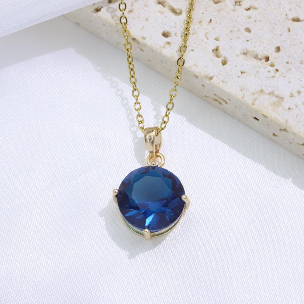 Simple Round Pendant Necklaces for Women Fashion Zirconia Necklace Wedding Party Jewelry Accessories