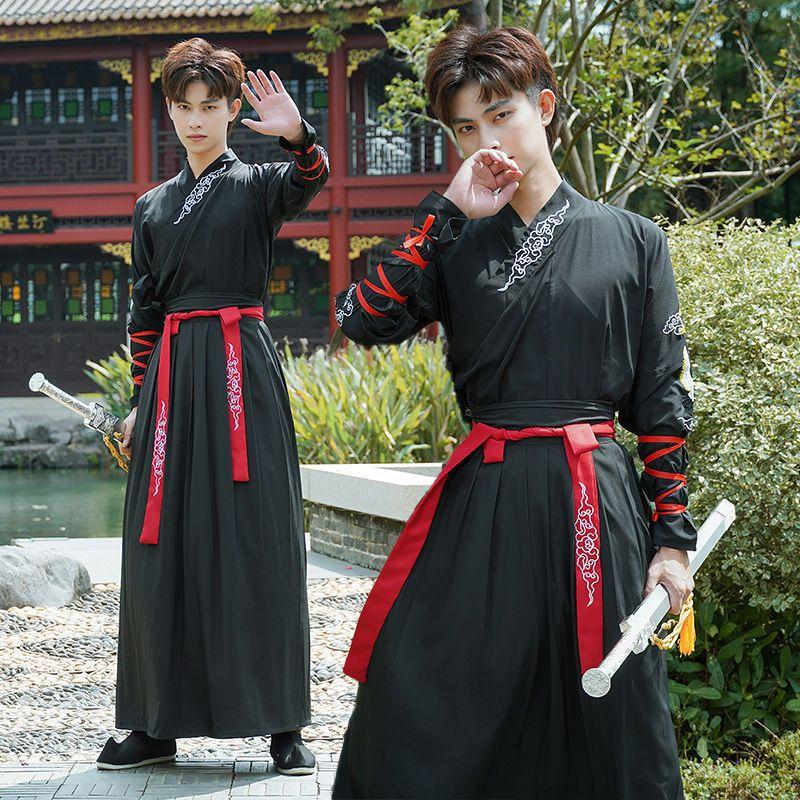 Herreklær Hanfu kampsportstil Ridderlig kjekk herredrakt