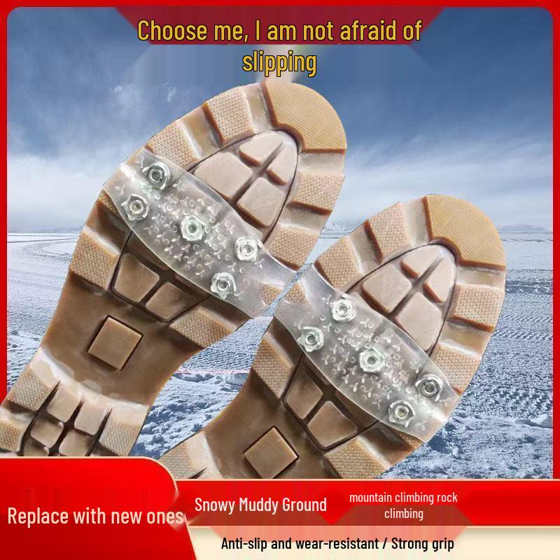 Przezroczyste nakładki na buty z 5 kolcami antypoślizgowymi do wspinaczki po lodzie i śniegu
