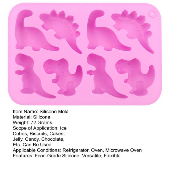 Dinosaur Shape Silicone Ice Mold Flexible Ice Maker for Halloween Party Drinks 8 Cavity Silicone Ice Tray Funny Popsicle Molds Chocolate Mousse Cakes